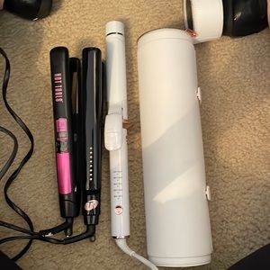 T3 curling iron case and flat iron